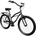 Beach Cruiser Bike, 24 inch Commuter Bicycle for Adult Men and Women, Comfortable City Bikes with Rear Rack or