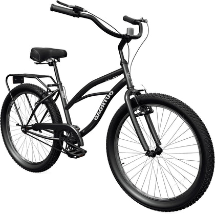 Beach Cruiser Bike, 24 inch Commuter Bicycle for Adult Men and Women, Comfortable City Bikes with Rear Rack or