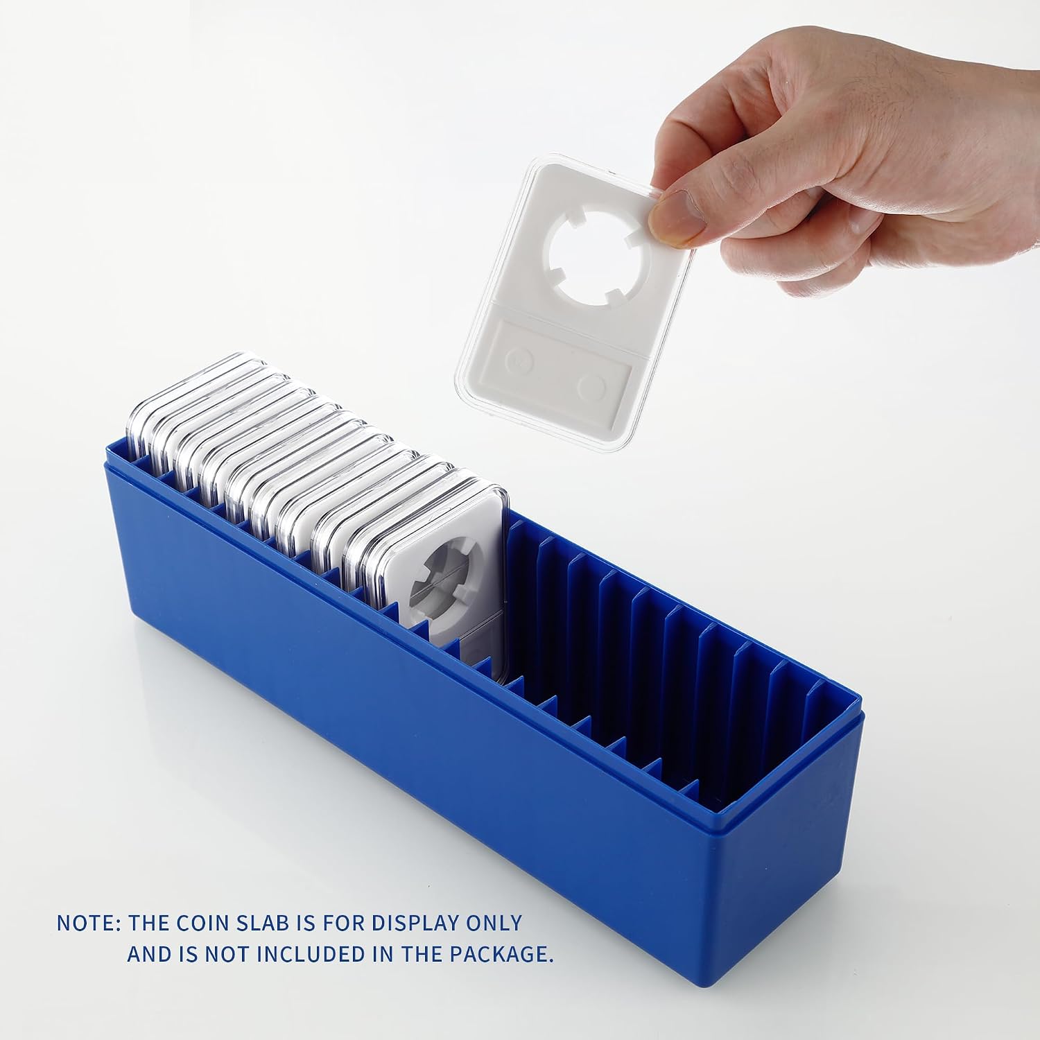 Plastic Coin Slab Storage Box for NGC Graded Coin Cases | 20-slot plastic organizer for PCGS, PMG and Premier coin