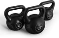 Barbell 45 LB Cement Kettlebell Set – 10 lb, 15 lb & 20 lb Vinyl-Coated Kettlebells for Strength Training, Cardio