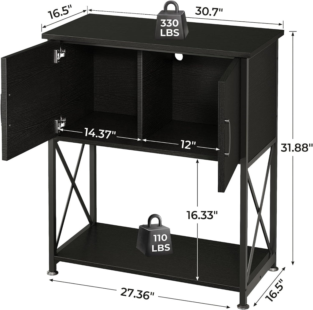 20-29 Gallon Aquarium Stand Metal Frame Fish Tank Stand with Cabinet Storage, for 20 Gallon Long Aquarium,30.7"
