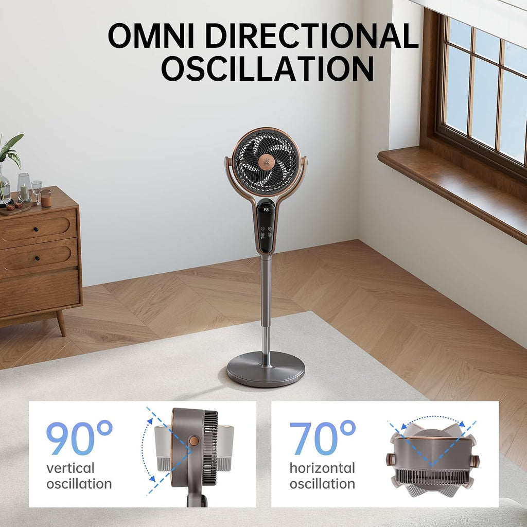 Standing Fan for Bedroom, 1190CFM Pedestal Fans Oscillating with Remote, 35-43" Adjustable Floor Fan with DC Motor