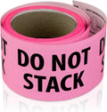 Do Not Stack Labels, Fluorescent Pink, 2 x 3 inch