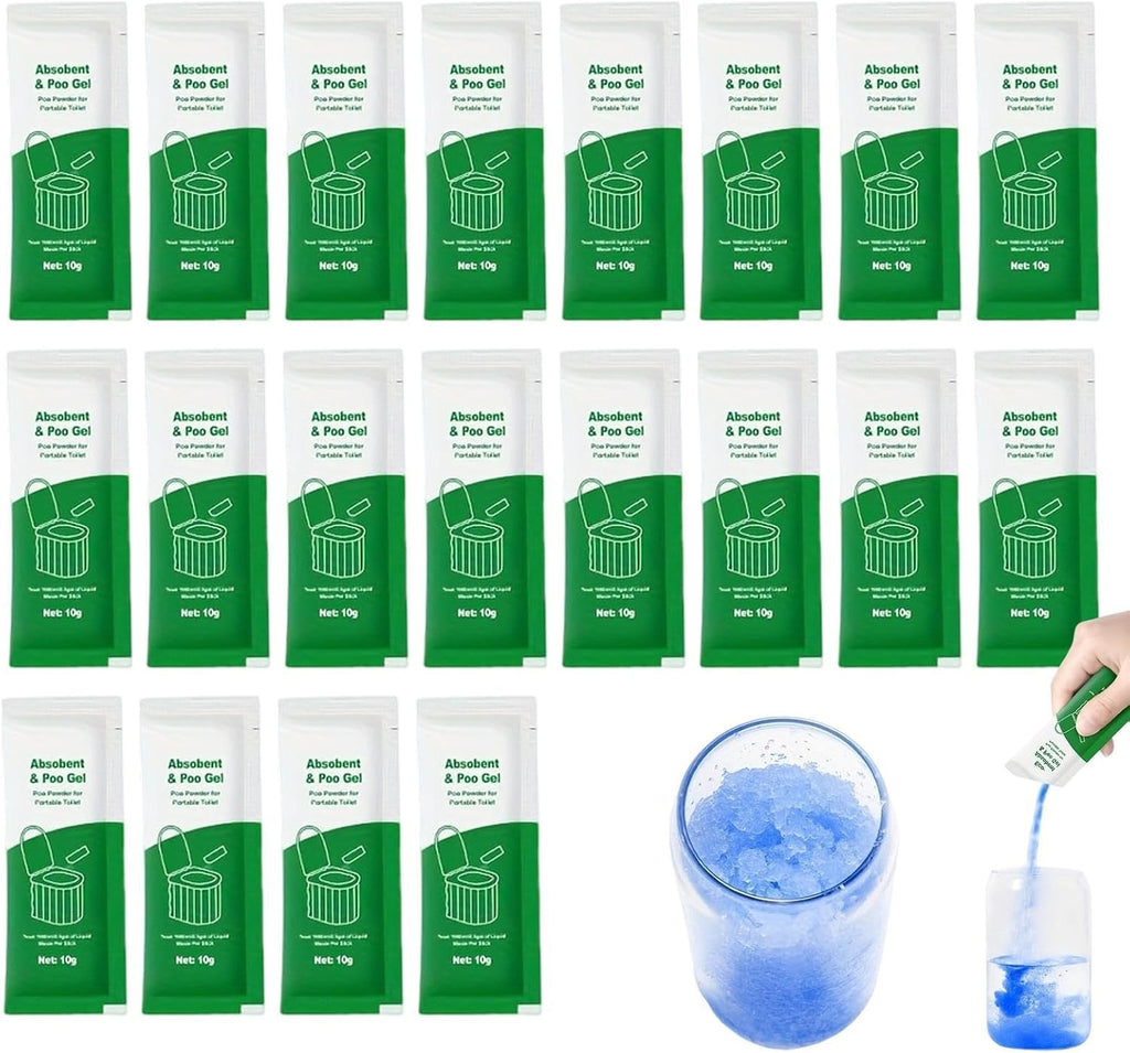 Urine Gel for Portable Toilet 20 Packets Camping Pee Absorbent Solidifier | Portable Toilet Gel for Outdoor Travel