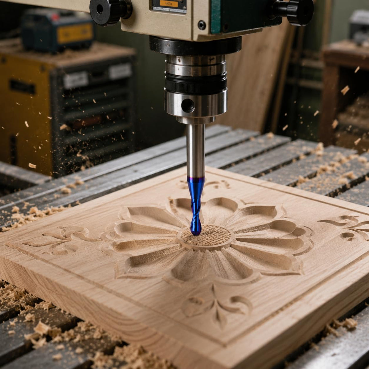 CNC Router Bits 1/4" Shank 1/8" Cutting Dia Ball Nose Spiral End Mill