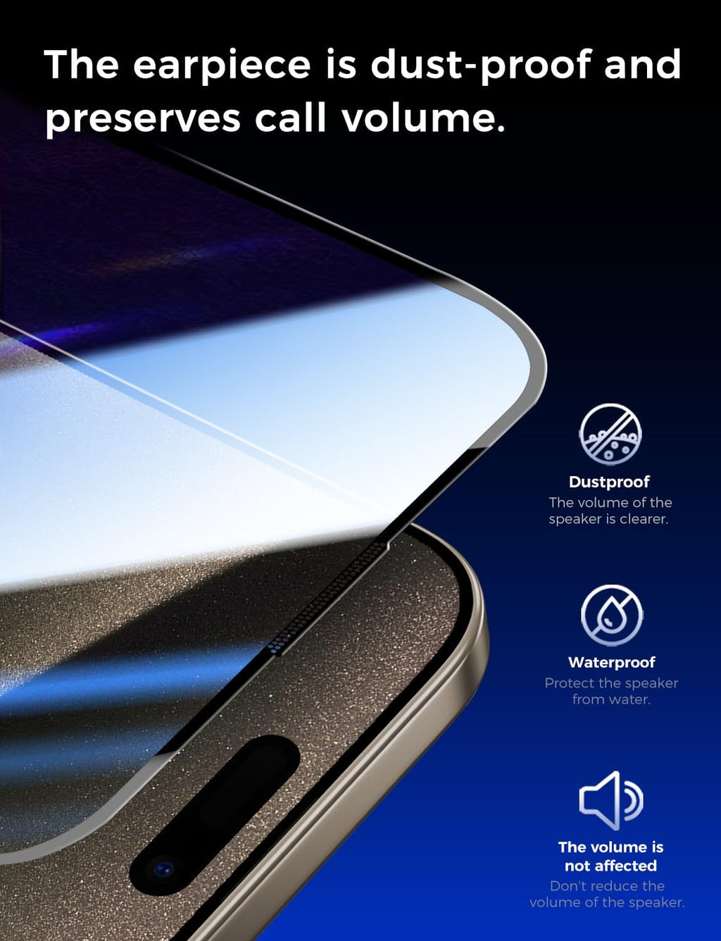 2 Pack for iPhone 15 Pro Max 6.7 inch Tempered Glass Screen Protector, Auto Dust-Elimination Installation, Bubble