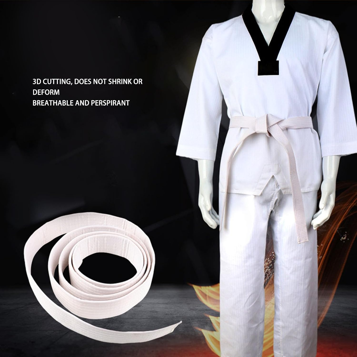 Kids Taekwondo Uniform, Breathable Taekwondo Suit Flexible Non Slip Belt for Training