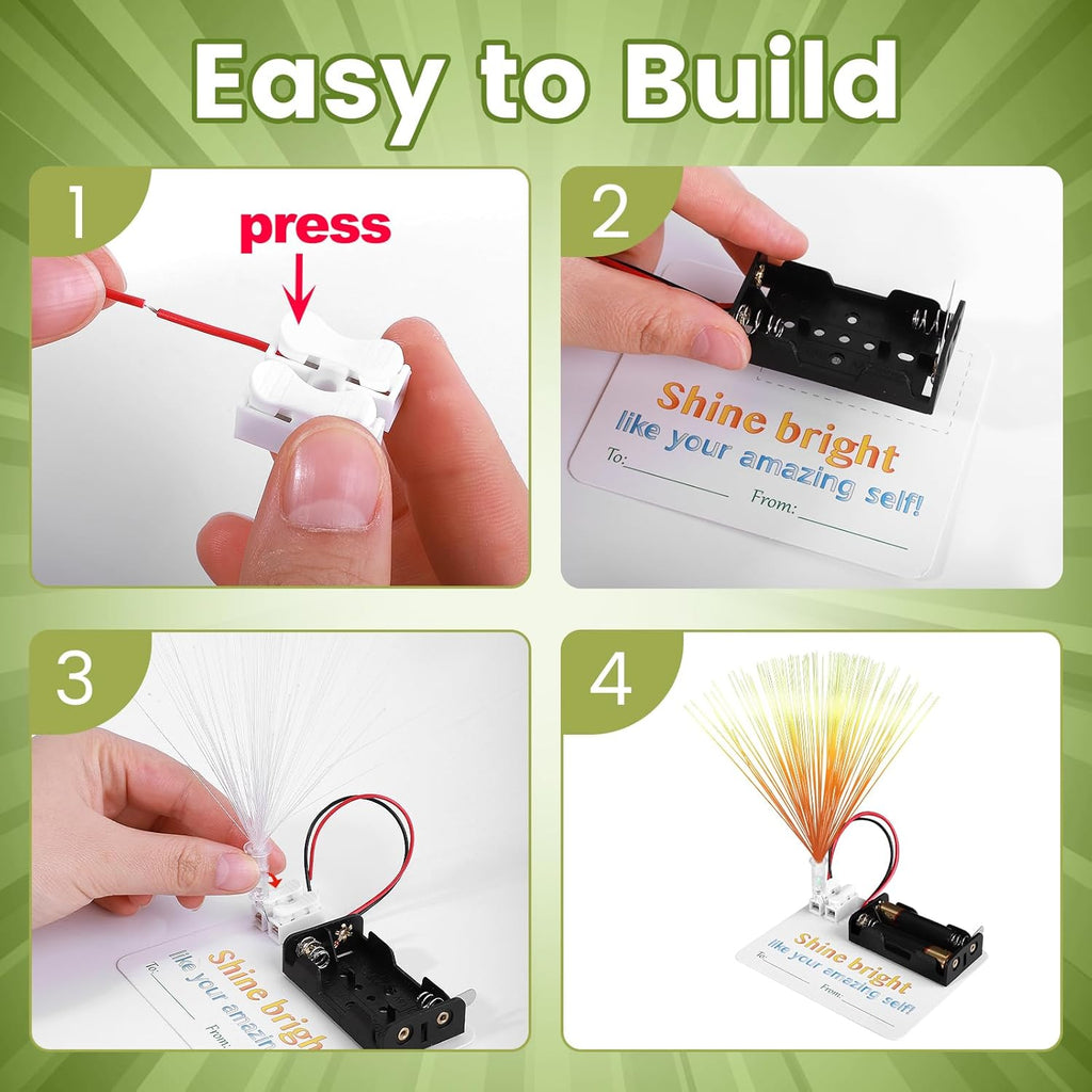 12 Bulk STEM Kits for Kids 8-12 Crafts, Science Projects Classroom Activities, Fiber Optic Light Experiments Craft
