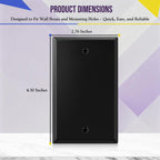 ENERLITES Blank Device Metal Wall Plate, Standard Size 1-Gang, Black Matte