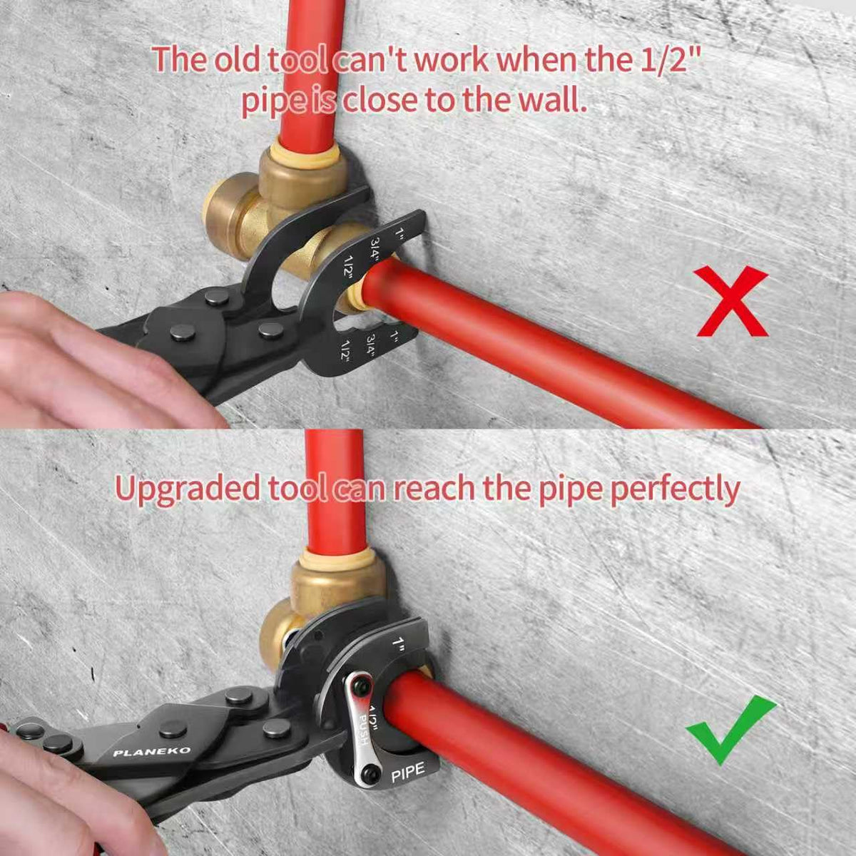 PLANEKO Disconnect Tongs Tool Sized 1”, 3/4”, 1/2” Remove for Pipe Fitting