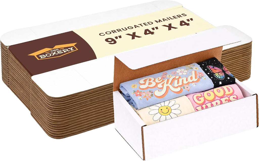 Corrugated Mailers White Tuck Shipping Boxes (9x4x4)