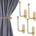 4 Pcs Adhesive Curtain Holdbacks No Drill Window Hook,Gold
