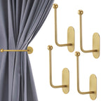 4 Pcs Adhesive Curtain Holdbacks No Drill Window Hook,Gold