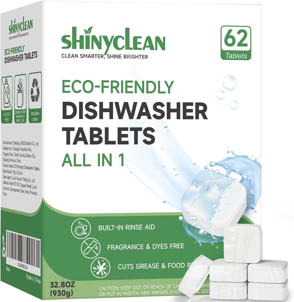 All-in-1 Dishwasher Tablets with Built-in Rinse Aid, 62 Count