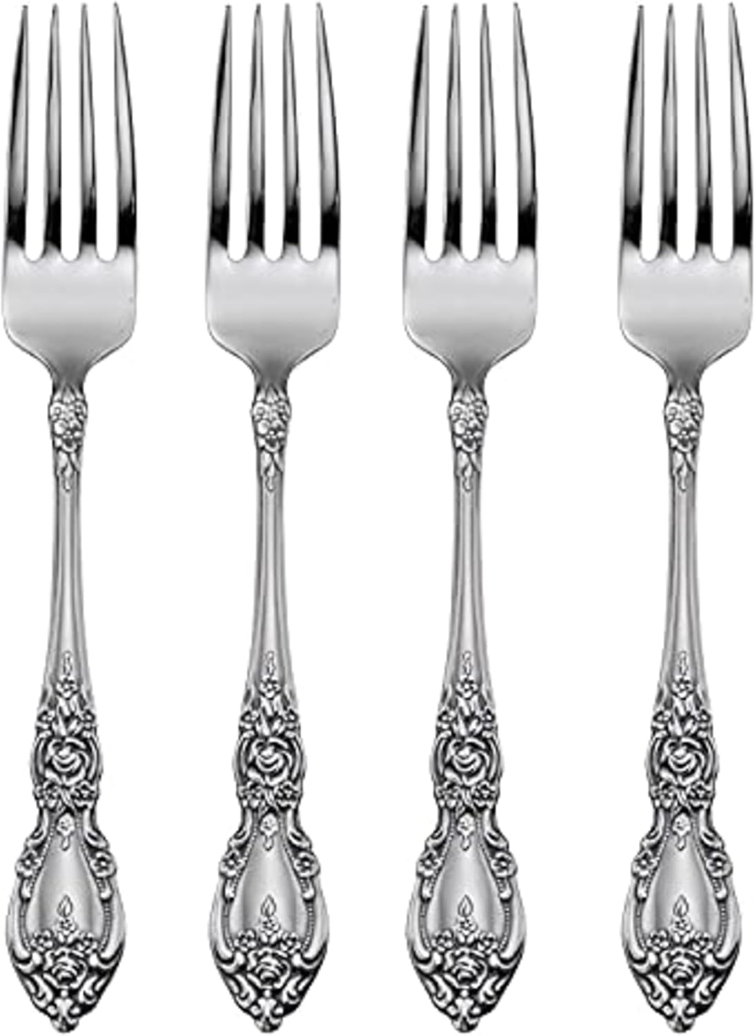 Wordsworth Dinner Forks Silverware Set for 4, Flatware