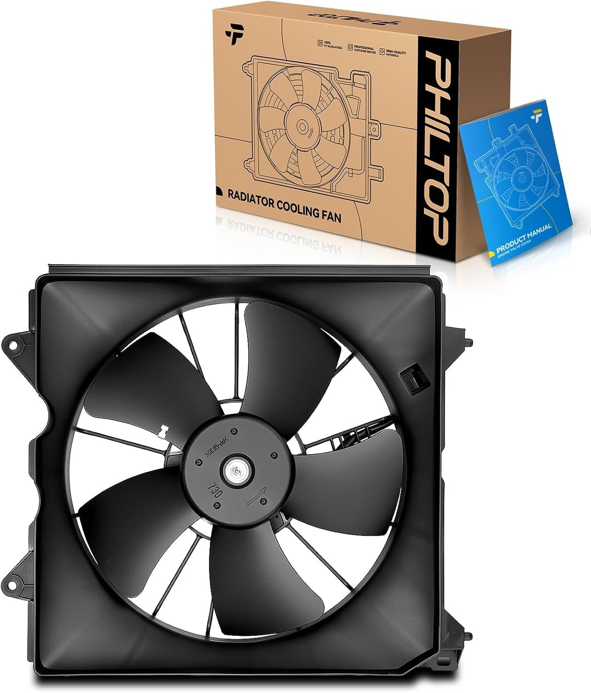 PHILTOP 621356 Radiator Cooling Fan Assembly, Fit for 2008-2012 Accord 2.4L