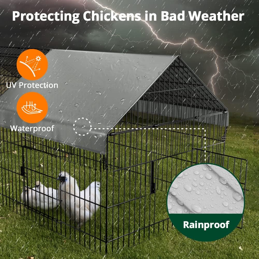 Chicken Coop, 86"x40"x40" Chicken Run Pen with Cover for Yard