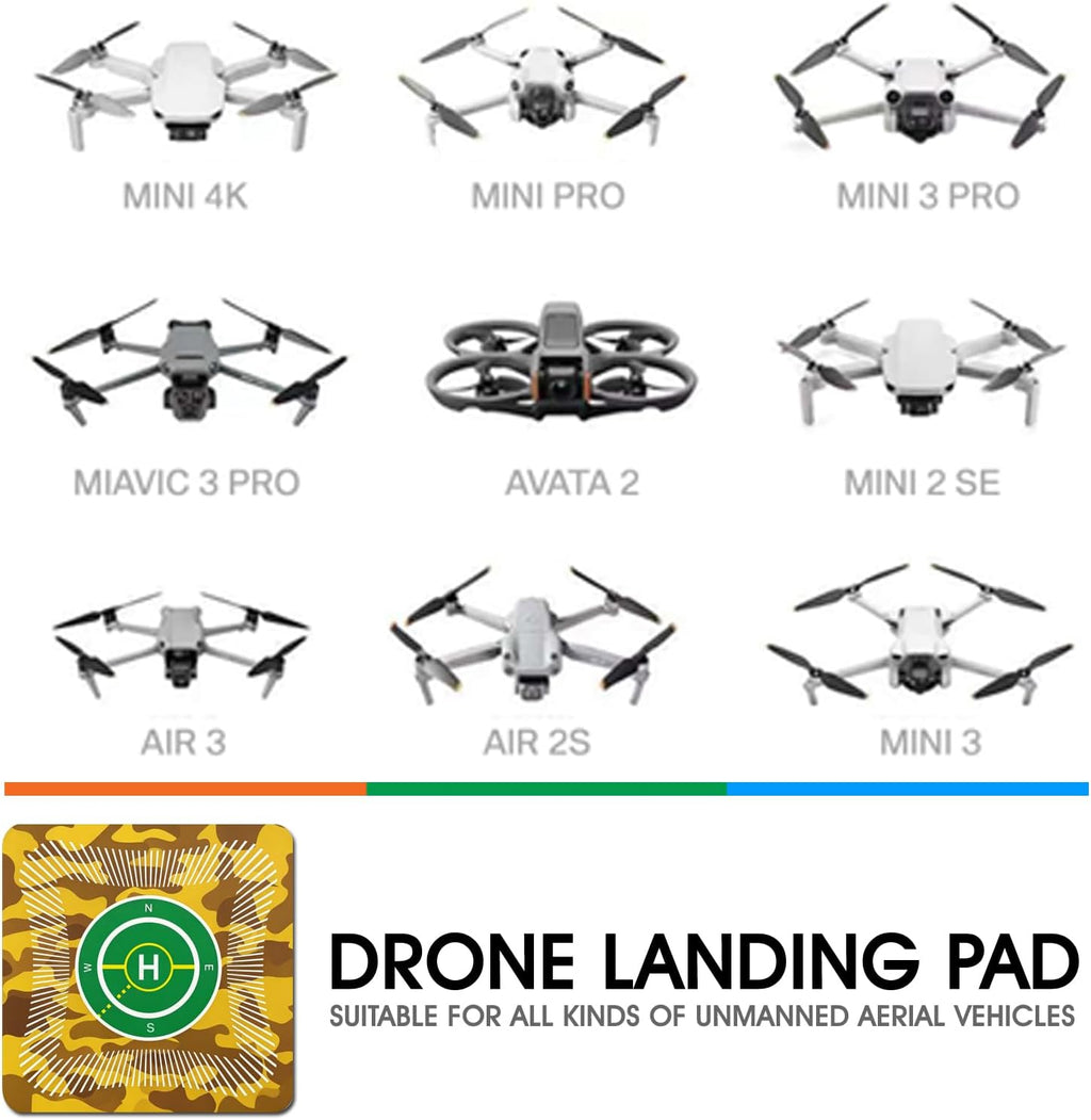 Universal Drone Landing Pad - Eco-Friendly & Foldable portable Ground Mat for DJI, Holy Stone, Potensic Drones