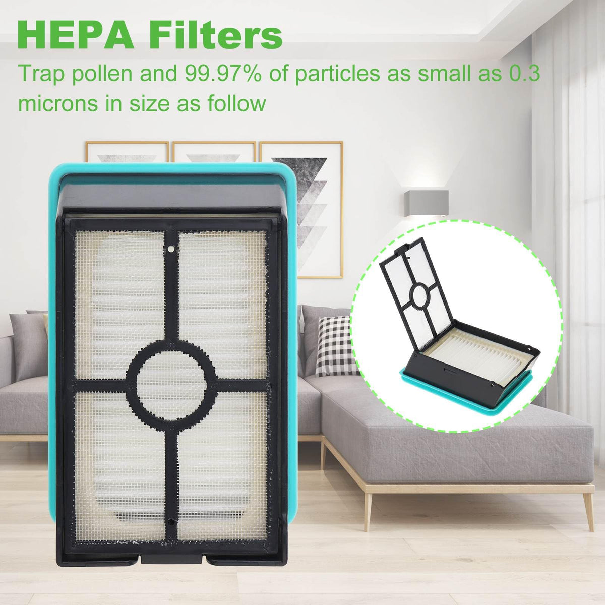 2PC Multi-Surface Vacuum Brush Rolls and 2PC Replacement Vacuum Filters