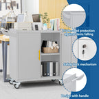 Metal Small Garage Storage Cabinet with Wheels and Locker