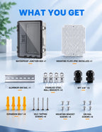 Vented Outdoor Electrical Junction Box Waterproof with Aluminum DIN Rail