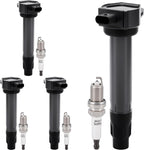 PZ Ignition Coil Pack UF557 & Spark Plugs 4503 for 2007-2017 Jeep Compass