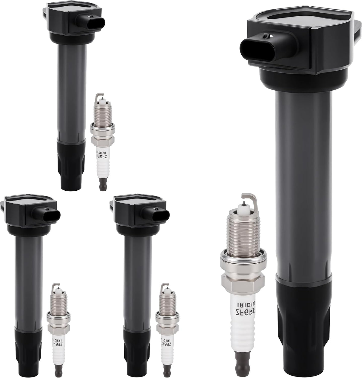 PZ Ignition Coil Pack UF557 & Spark Plugs 4503 for 2007-2017 Jeep Compass