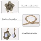 Magnetic Curtain Tiebacks, Flower Vintage Curtain Holdbacks, Coffee
