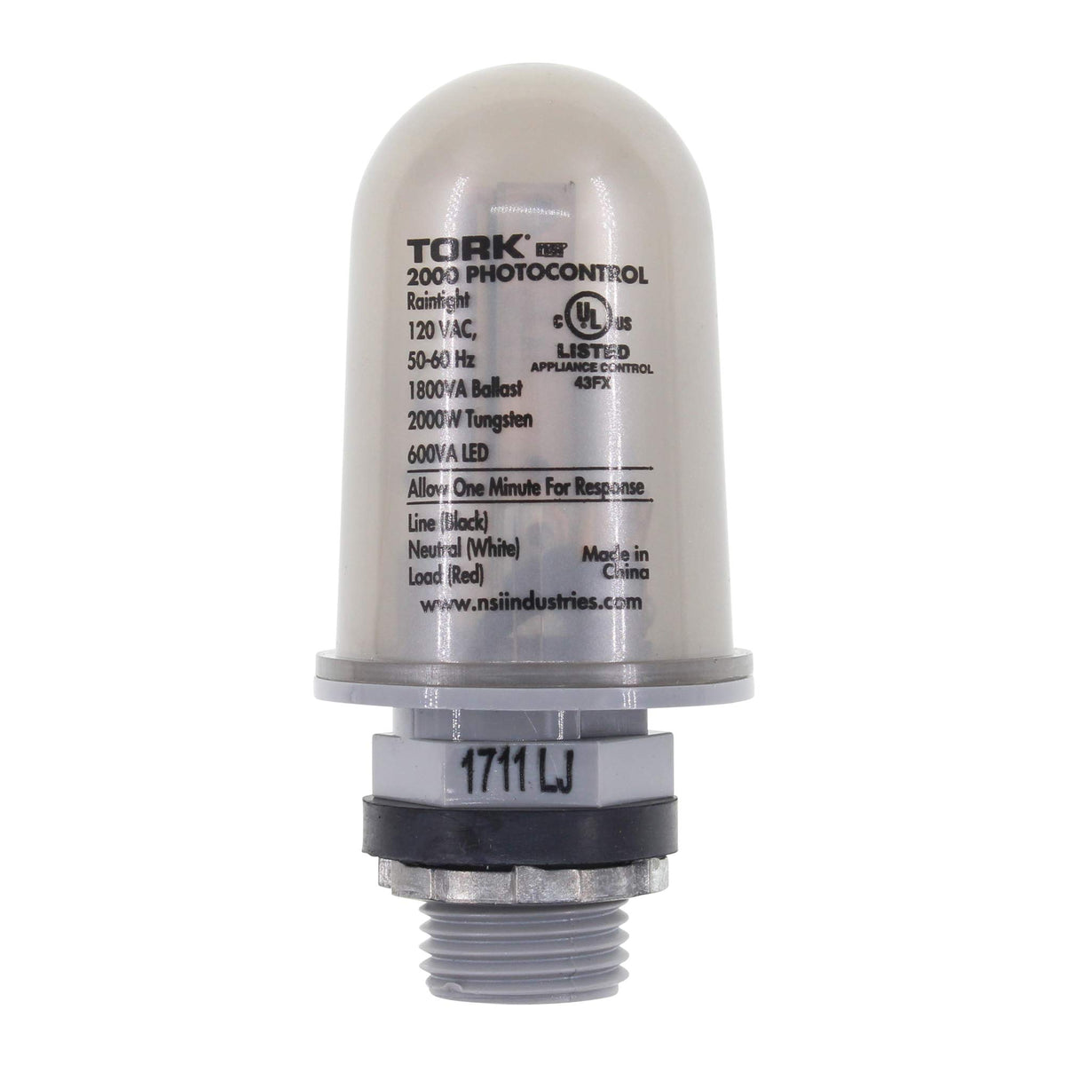 NSI Tork 2000 Photo-Control Cell, 1/2" Stem Conduit Mount, 120V, 2000W