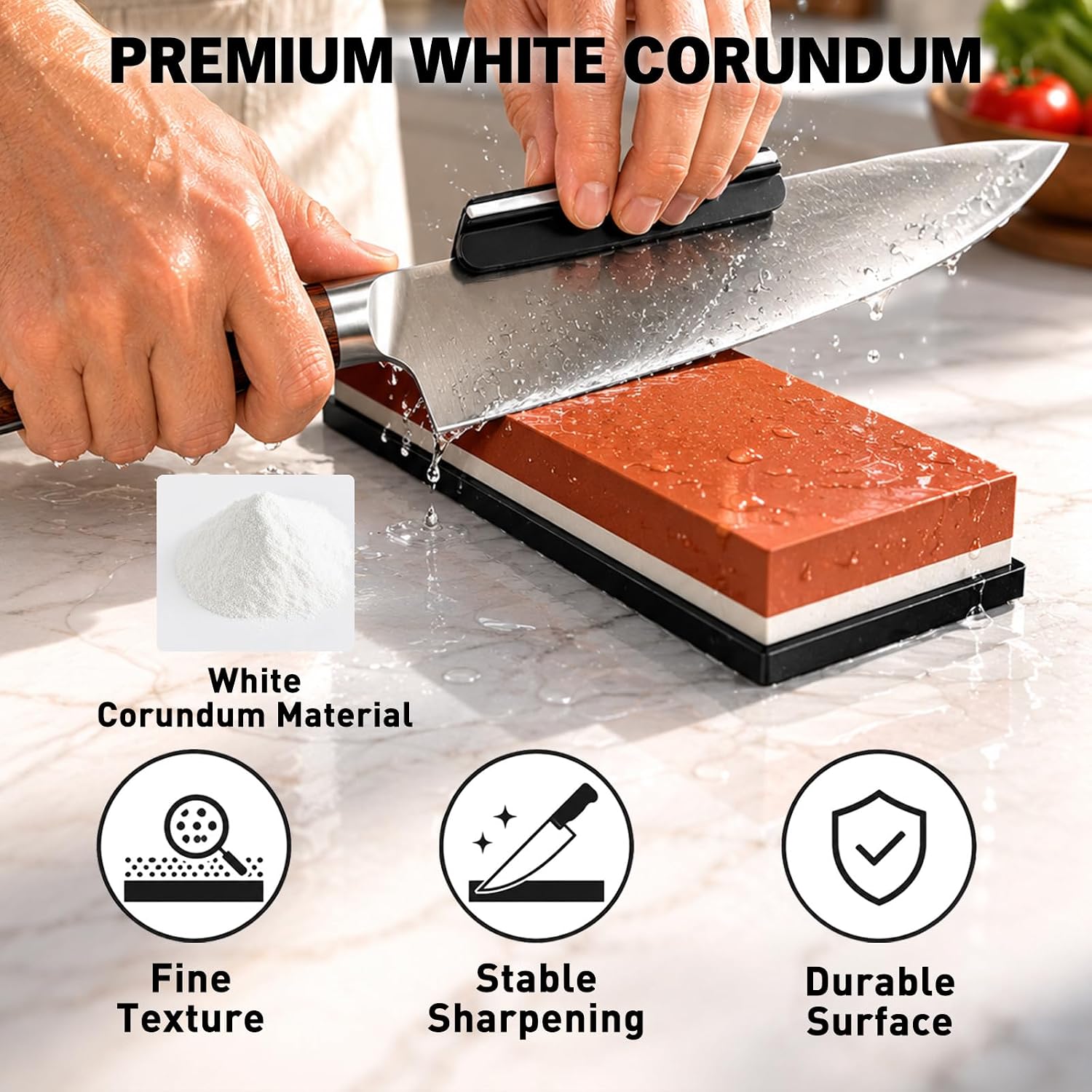 10-Piece Knife Sharpening Stone Set, Professional Whetstone 4 Side 400/1000 3000/8000 Grit, Whetstone Knife Sharpener