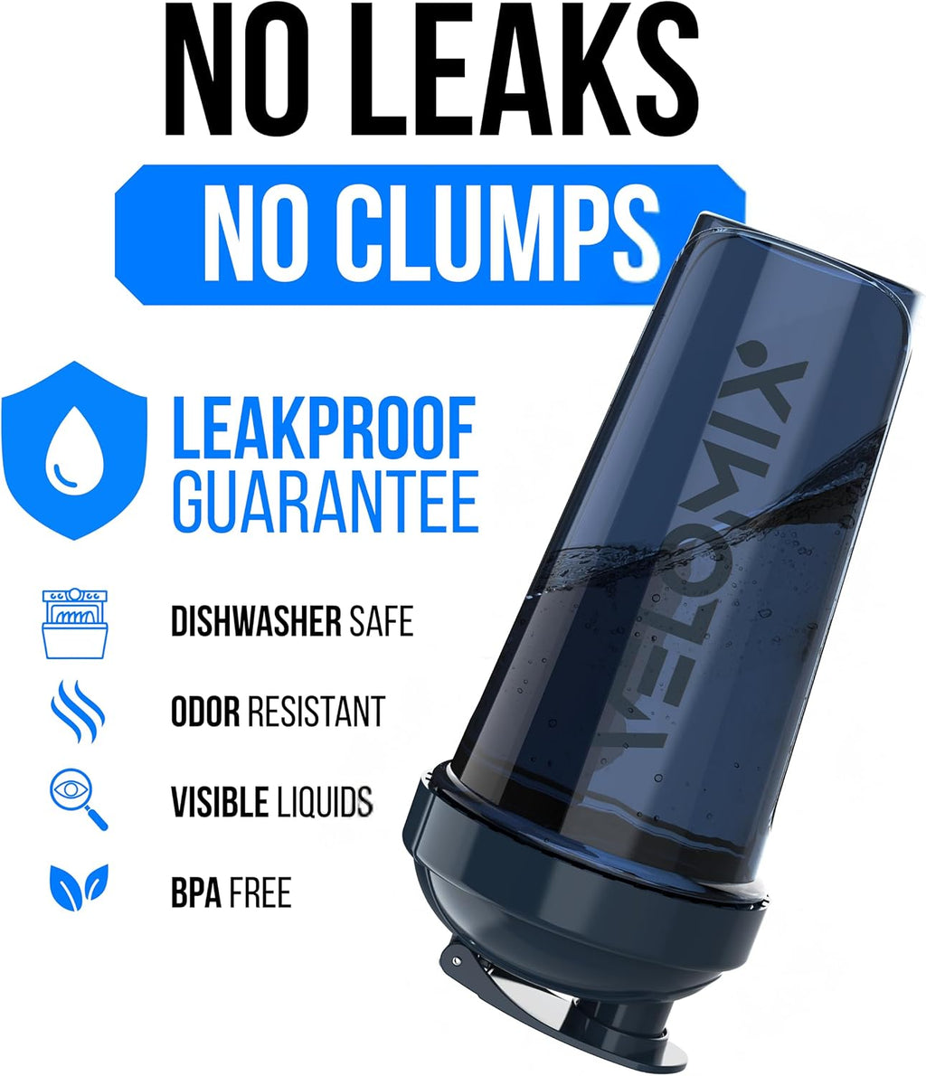 4 Pack 28oz Shaker Cups for Protein Shakes, Aqua Depths | 4x Wire Whisk, Leak Proof Protein Shaker Bottle for Protein