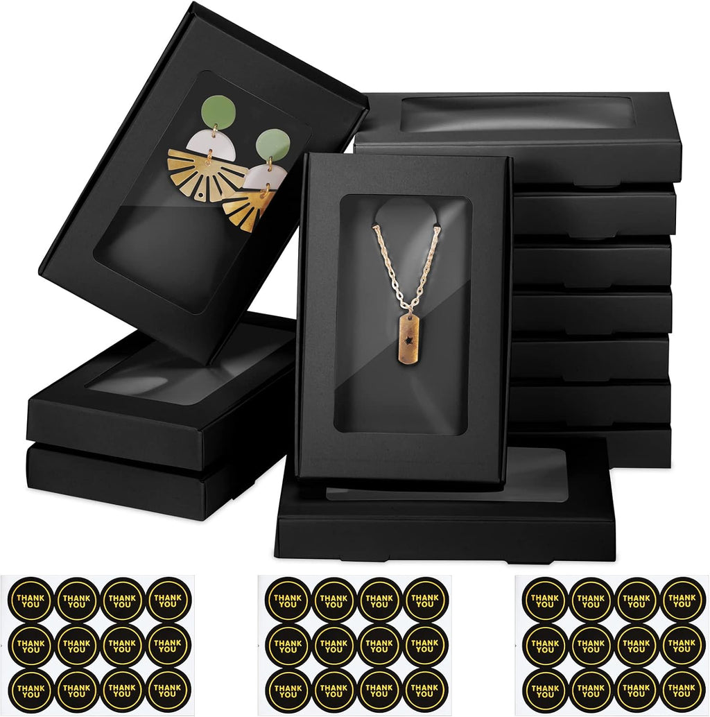 30 Pack Jewelry Gift Boxes, Christmas Gift Packaging Black