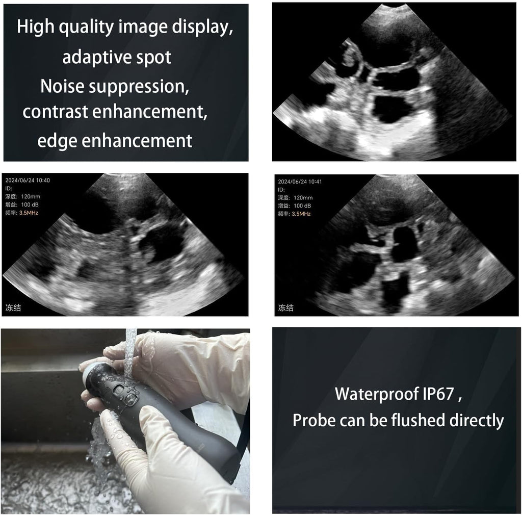 Portable Veterinary Ultrasound Scanner - 3.5MHz Wireless Probe, Handheld Ultrasound Scanner Pregnancy Detection for
