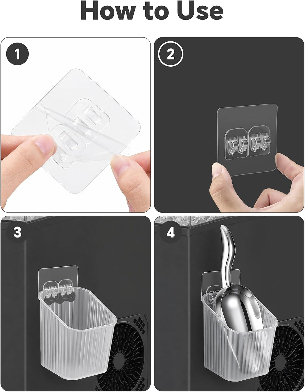 6oz Stainless Steel Ice Scoop for Freezer with Draining Holder