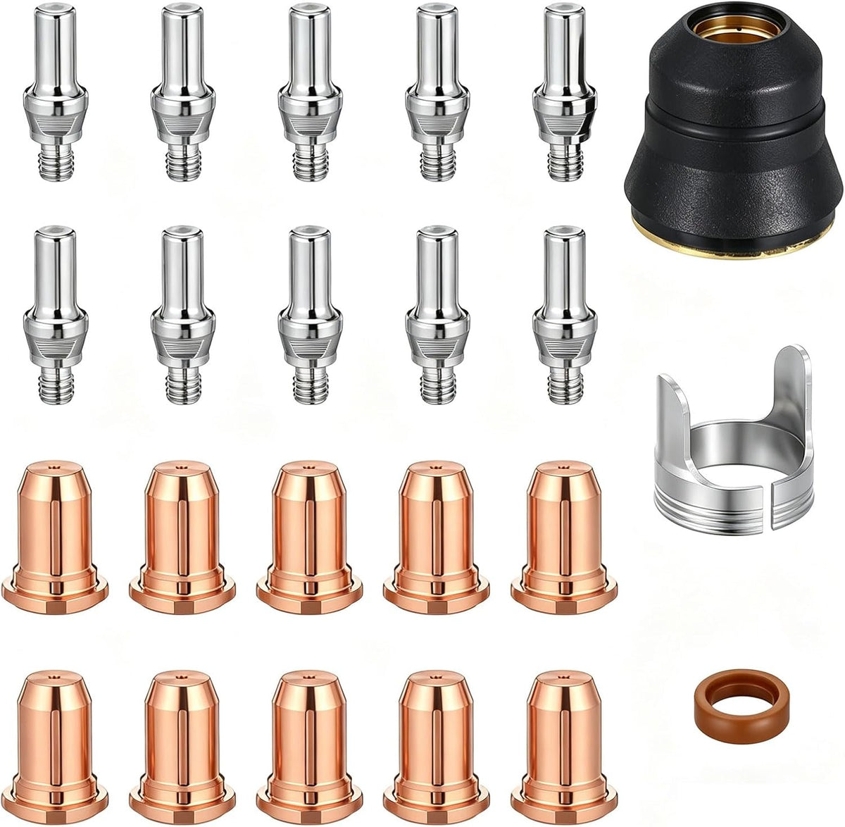 23Pcs IPT60 Plasma Cutter Torch Consumables, Plasma Cutter Tips 1.1mm .045" Electrode Nozzle Kit for CUT55 MP CUT60 Non-HF Torch
