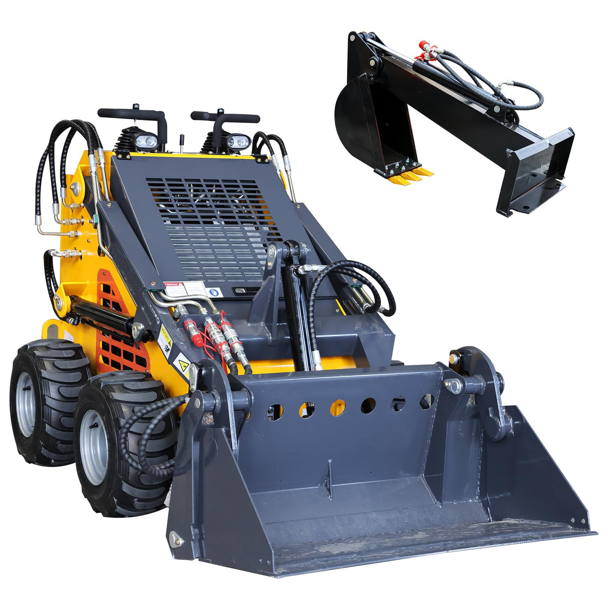 24HP Gas Powered Stand On Mini Skid Steer Compact Wheel Loader