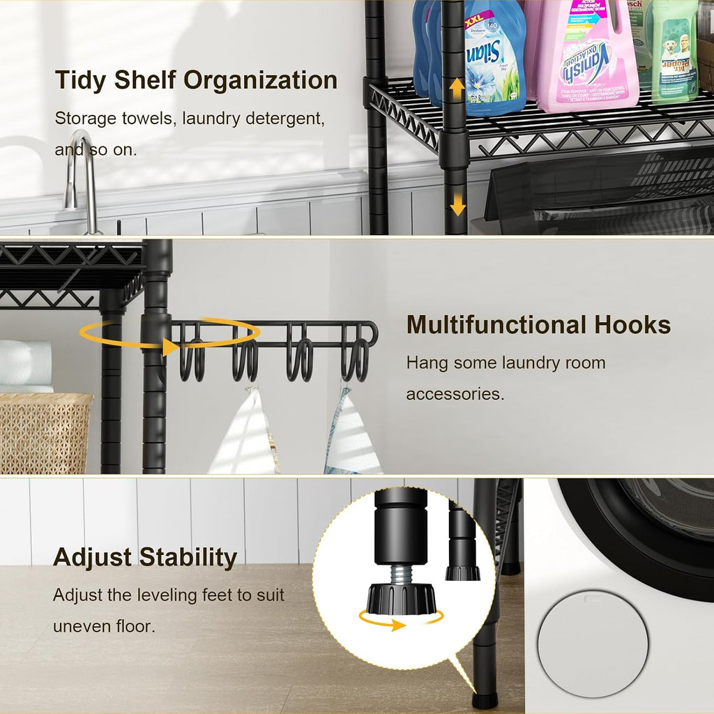 U8 Medium Laundry Room Storage Organizer, Over the Washer and Dryer Storage Shelves for Laundry Organization, 32.3”W