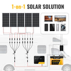 BougeRV Solar Y Connectors 1 to 5 Parallel Connectors Extra Long, 1 Pair