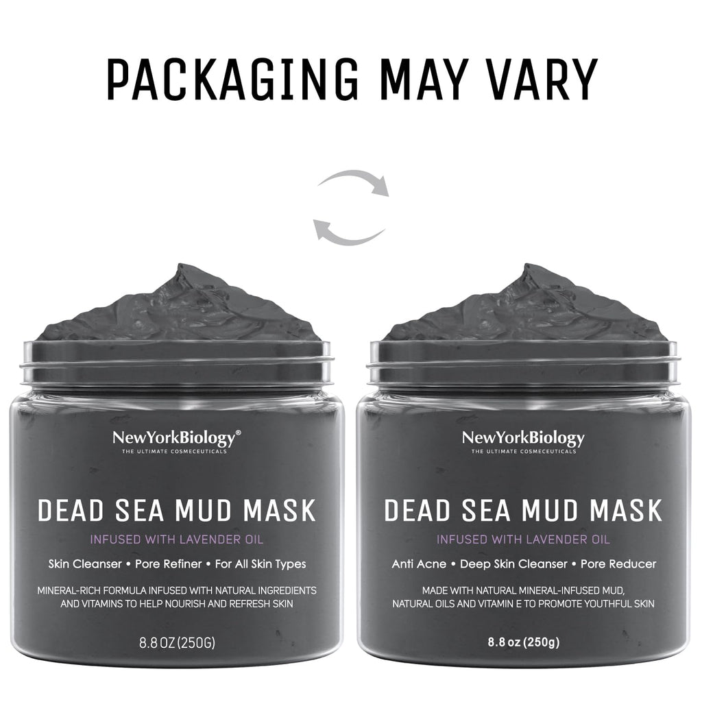 New York Biology Dead Sea Mud Mask for Face and Body | with Lavender | Spa Quality Pore Refiner for Oily Skin |