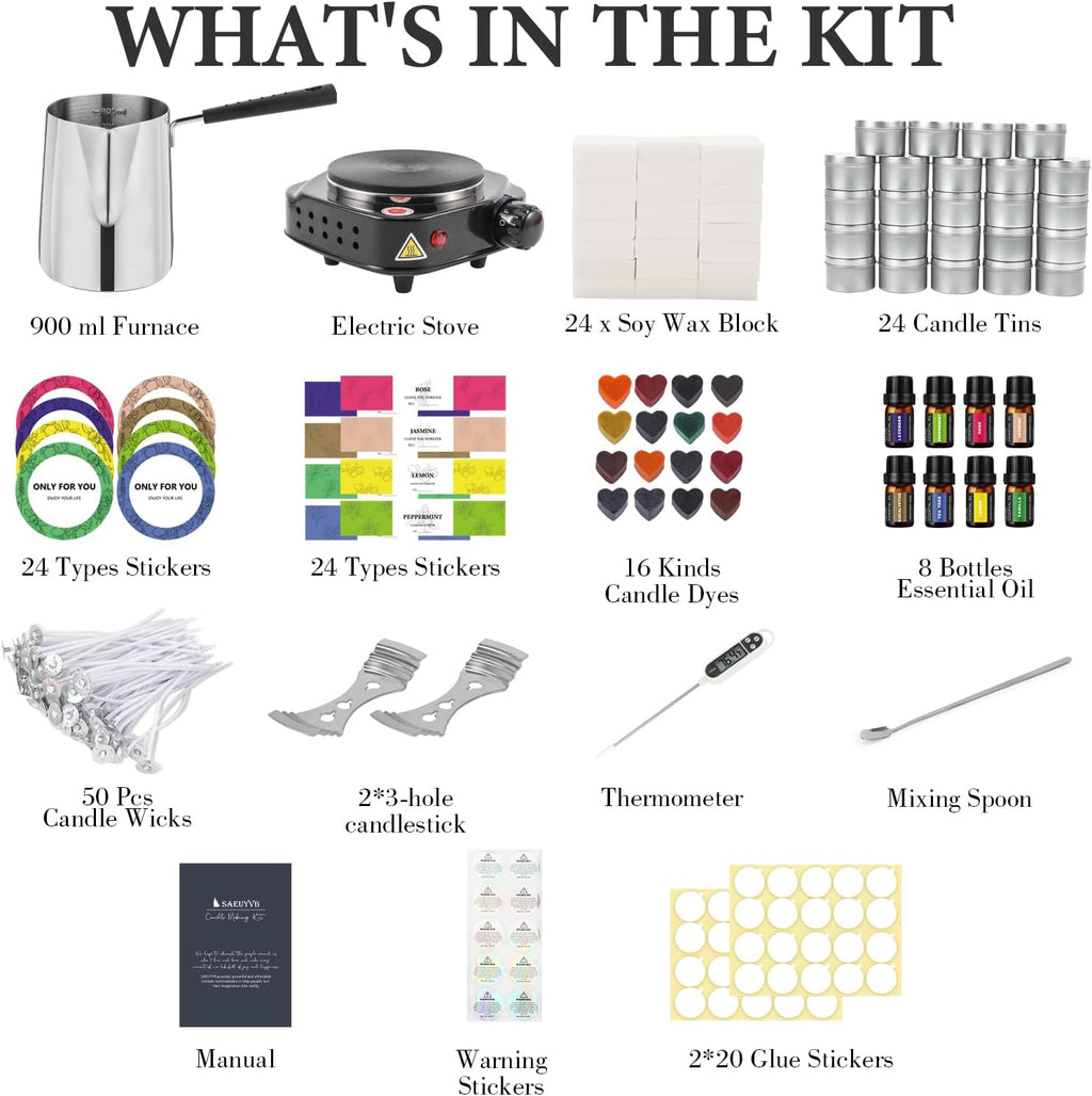 Candle Making Kit,Candle Making Kit with Wax Melter, Complete Candle Making Kit for Adults Beginners, Candle Making
