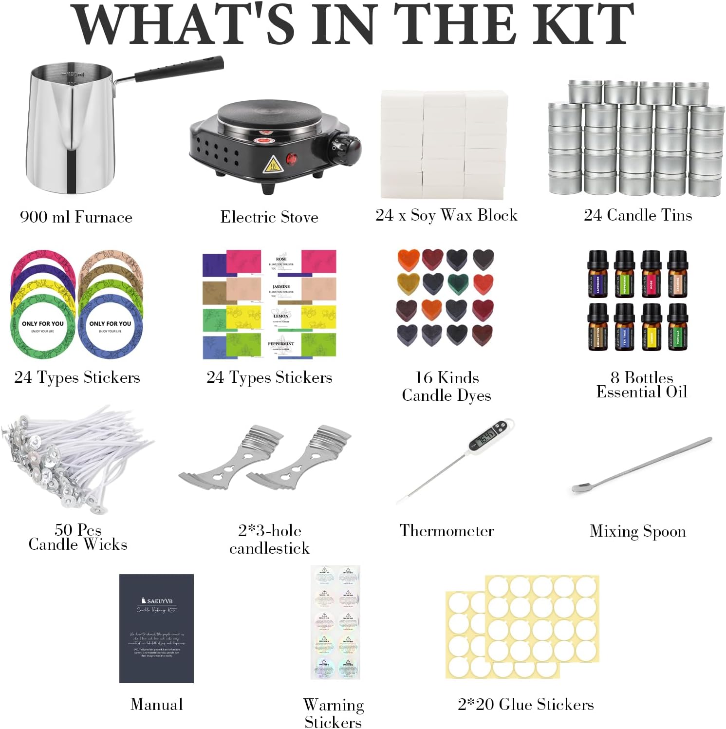 Candle Making Kit,Candle Making Kit with Wax Melter, Complete Candle Making Kit for Adults Beginners, Candle Making