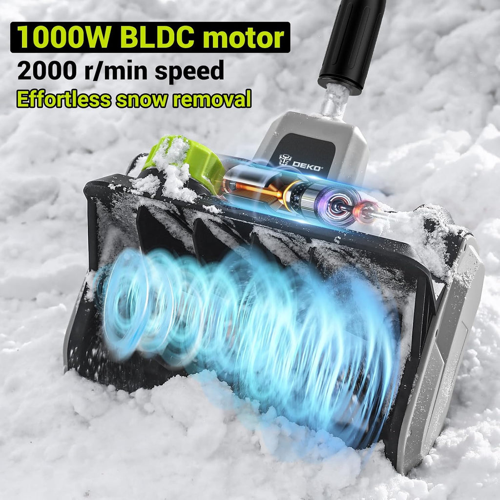40V Cordless Electric Snow Shovel, 14 Inch Battery Powered Snow Blower with 4.0Ah Battery & 1000W Brushless Motor