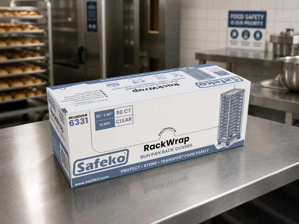RackWrap Bun Pan Rack Covers, 53" x 80", Clear, 4 Roll of 50