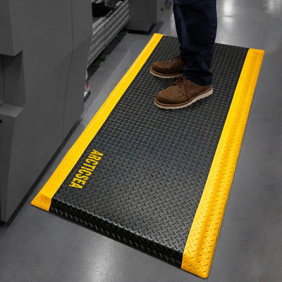 Anti Fatigue Mats Industrial 2 x 5 FT 15/16 Inch Extra Thick Standing Mat for Warehouse Workstation and Garage Black