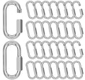 phepetroll M4-30 Pack 1.61“ Quick Links Chain Connectors, 5/32″ Galvanized Chain Locking Hooks, 330LBS Heavy Duty Thread Quick Link Clips, Twist Oval Keychain D Shape for Swing, Backpack, Key Ring