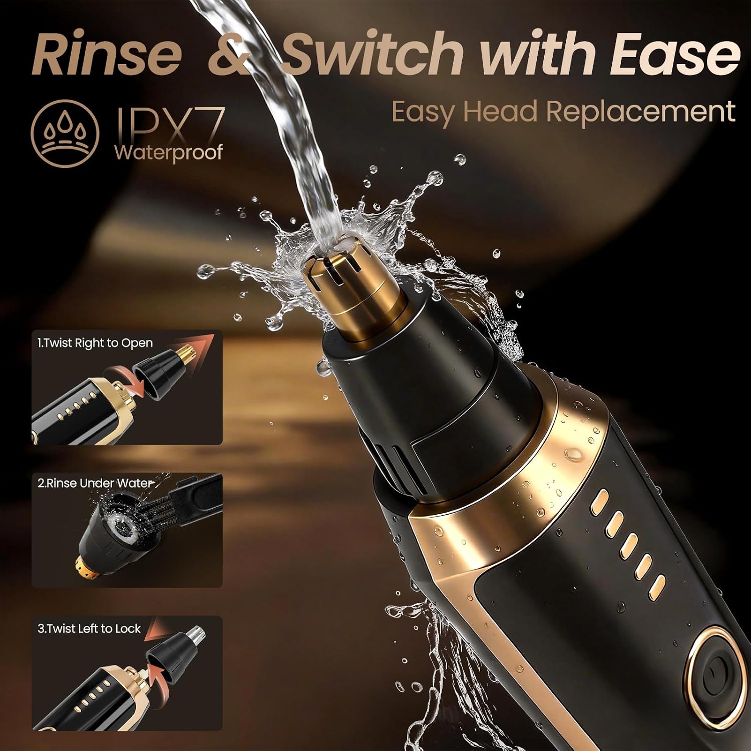 Nose & Ear Hair Trimmer with LED Display for Men and Women, 2026 USB Rechargeable Facial Trimmer Clipper for Easy