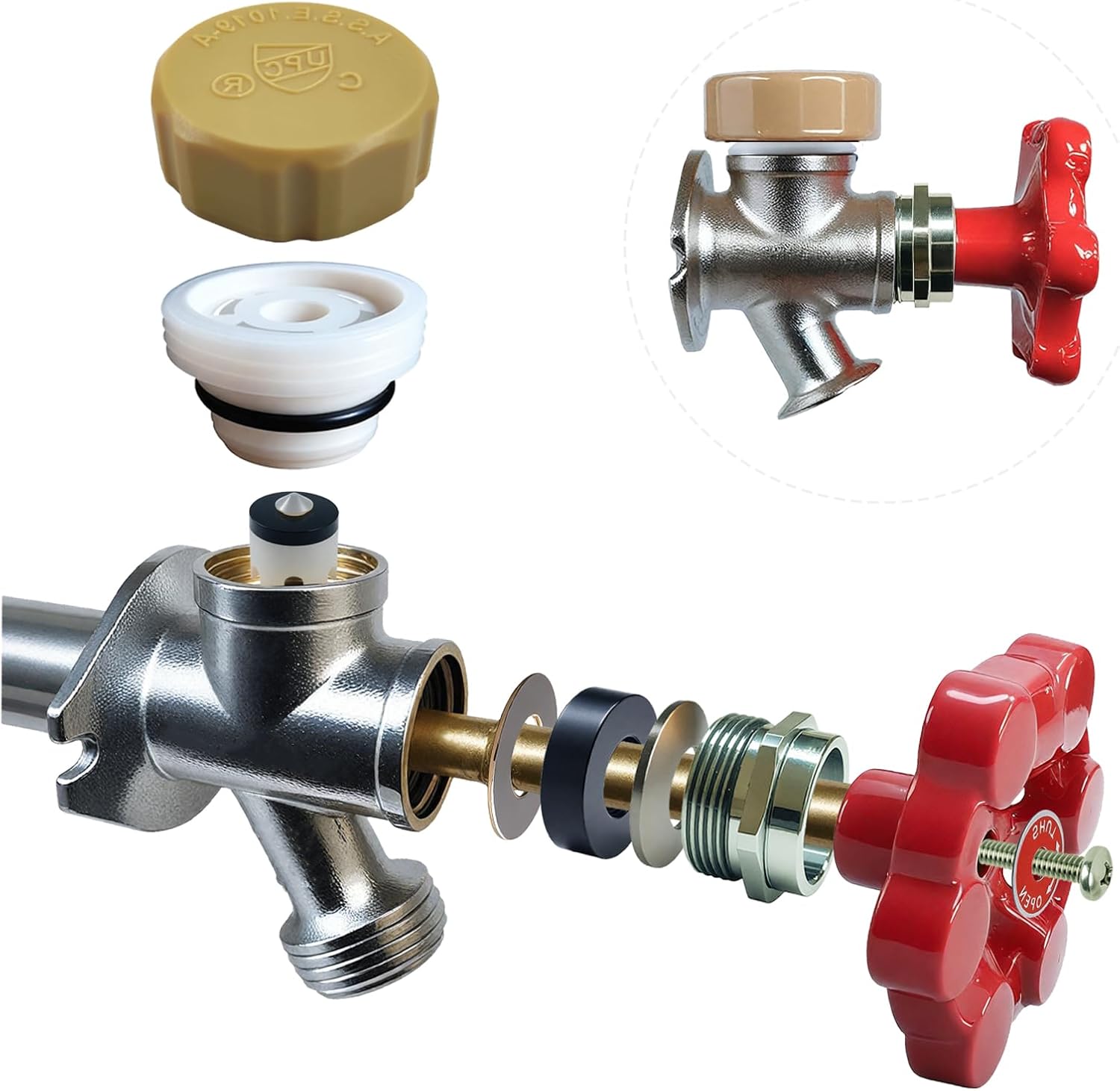 Outdoor Faucet Repair Kit,VACVBKX1B Vacuum Breaker Outside Faucet Repair Kit,Water Hose of Home Improvement,Hose Bib