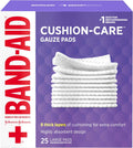 Brand Absorbent Cushion Care Sterile Square Gauze Pads for First Aid Protection of Minor Cuts, Scrapes & Burns