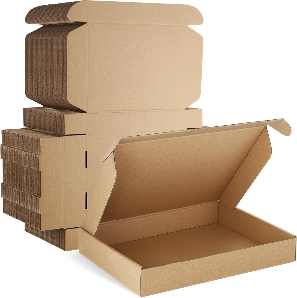 13x10x2 Shipping Boxes Medium for Small Business, 30 Pack Brown Box