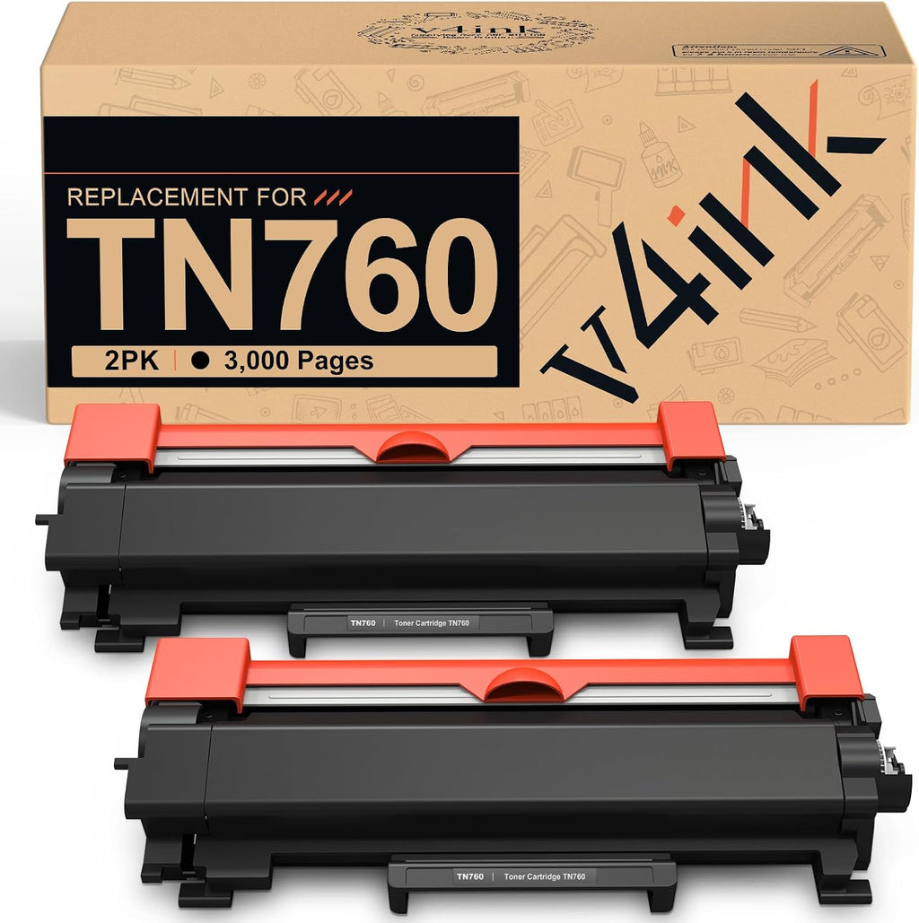 TN760 Compatible for Brother TN 760 Toner Cartridge 2Pack High Yield | Black Replacement for TN730 TN-730 TN770